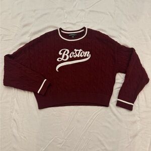 Maroon Boston Crew Neck Sweater - Juniors